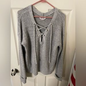 Grey criss cross sweater